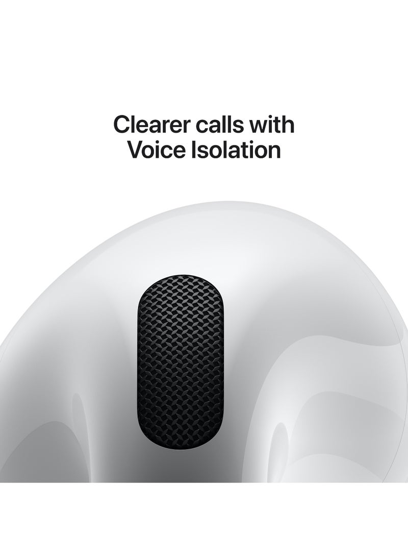 AirPods 4 ANC Wireless Earbuds, Bluetooth Headphones, with Active Noise Cancellation, Adaptive Audio, Transparency Mode, Personalized Spatial Audio, USB-C Charging Case, Wireless Charging, H2 Chip White