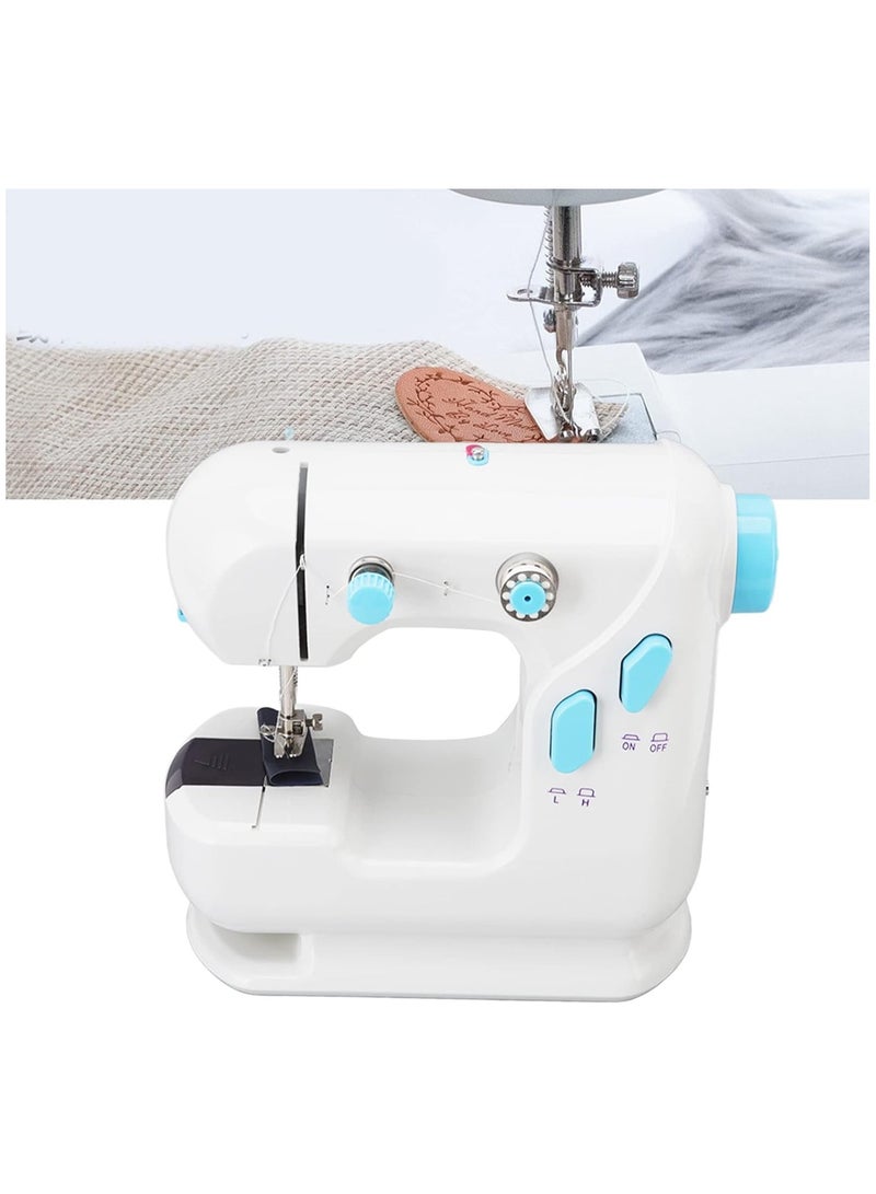 Electric Mini Sewing Machine Portable 2 Switch Control Modes Small Household Sewing Machine With Lighting Thread Cutter Universal Accessories