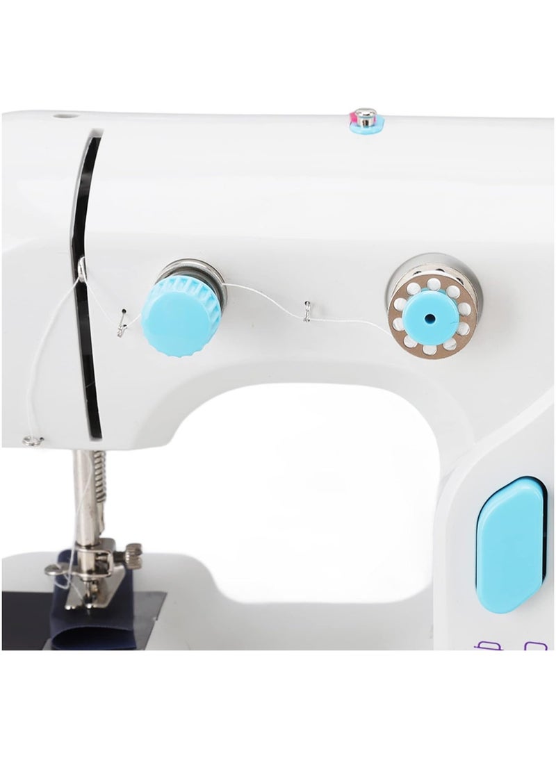 Electric Mini Sewing Machine Portable 2 Switch Control Modes Small Household Sewing Machine With Lighting Thread Cutter Universal Accessories