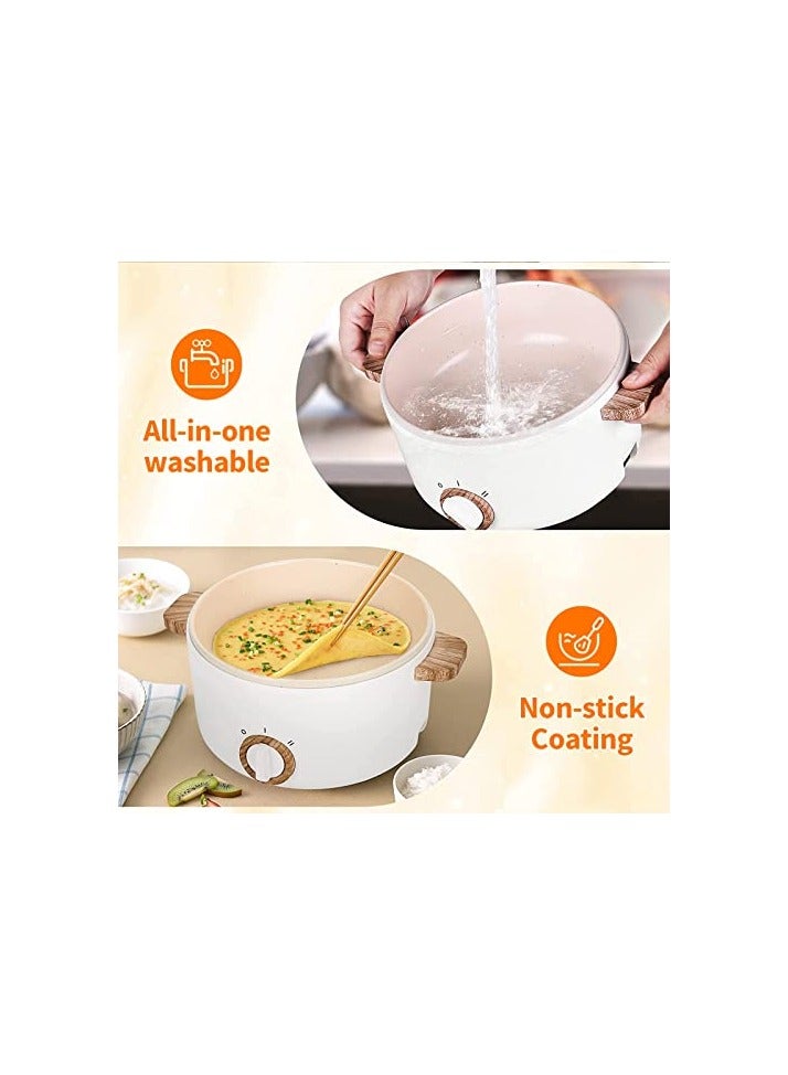 1.5L Mini Multifunction Electric Cooker for Hot Pot, Stir Fry, Noodles, Pasta, Nonstick Frying Pan