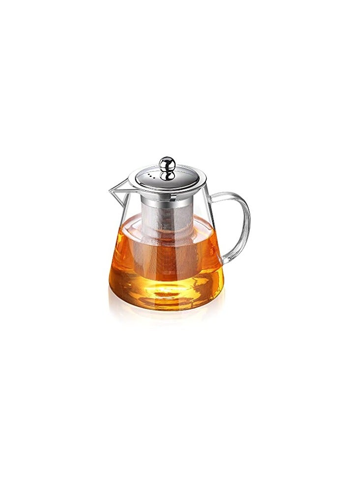 1Pcs Glass Teapot with Infuser Tea Pot 32oz/43oz Tea Kettle Stovetop Safe Blooming and Loose Leaf Tea Maker Set (32oz/ 950ml)