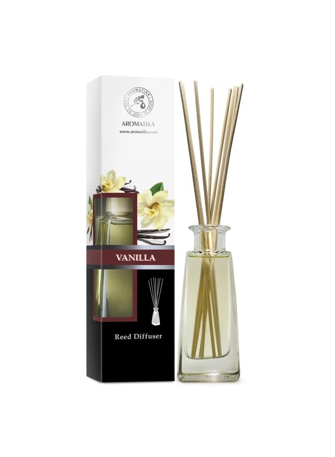 Reed Diffuser With Natural Essential Oil Vanilla 3.4 Fl Oz 100Ml Scented Reed Diffuser Gift Set With Bamboo Sticks Best For Aromatherapy Spa Home Office Fitness Club