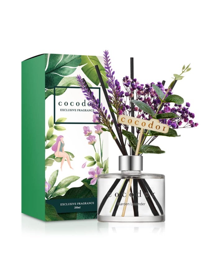 Cocodor Lavender Reed Diffuser Garden Lavender 67 Oz 200Ml 1 Pack Home Decor And Office Decor Fragrance And Gifts