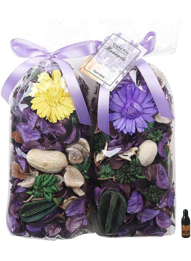 Potpourri Bag Purple Dried Flowers Lavender And Tangerine Scented Fragrance Sachet Petal Bowl Vase Filler For Centerpiece Spring Summer Mother S Day Home Decor 2 Bags-8.4Oz. Purple