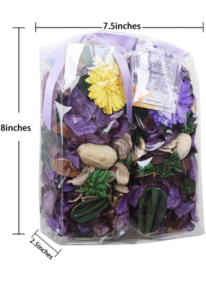 Potpourri Bag Purple Dried Flowers Lavender And Tangerine Scented Fragrance Sachet Petal Bowl Vase Filler For Centerpiece Spring Summer Mother S Day Home Decor 2 Bags-8.4Oz. Purple