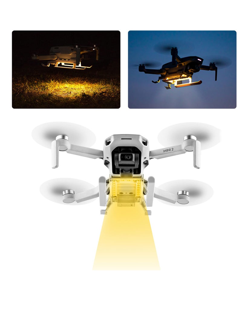 Led Light Landing Gear for DJI Mini 2/ Mini SE/ Mavic Mini Drones, Foldable Light-emitting Tripod with Nighttime Indication Flight Light Drone Extension Protection Accessory (Yellow Light)