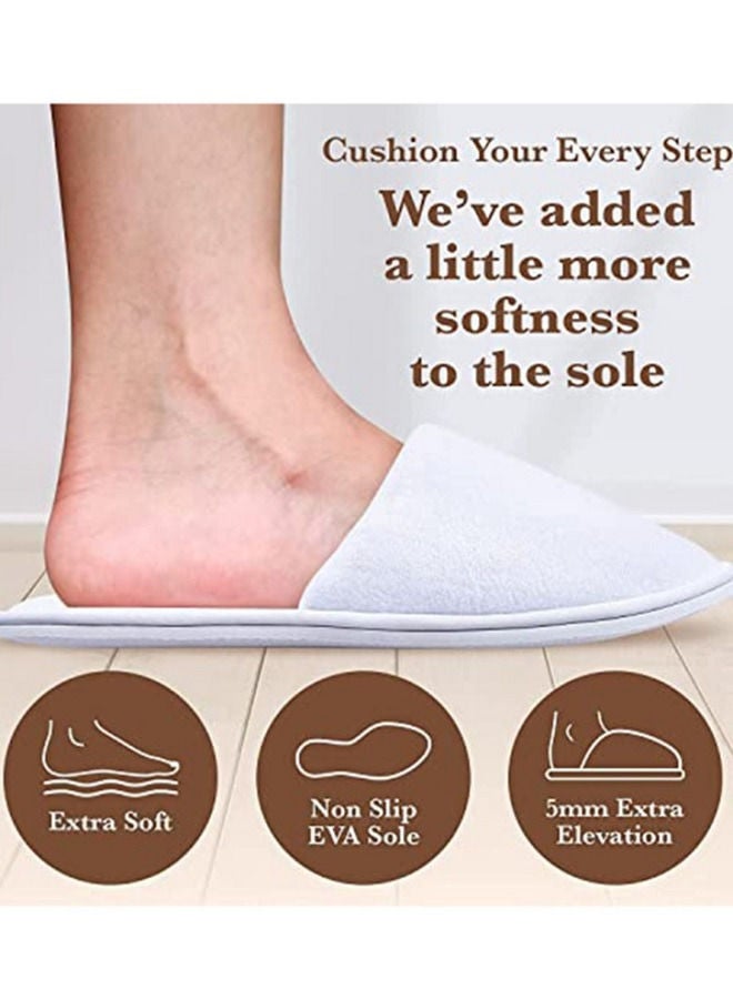 50 Pairs Spa Slippers Disposable Slippers for Hotel Guests Women Men Closed Toe Super Comfort White