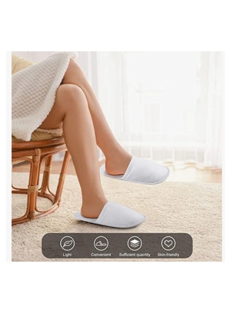 50 Pairs Spa Slippers Disposable Slippers for Hotel Guests Women Men Closed Toe Super Comfort White