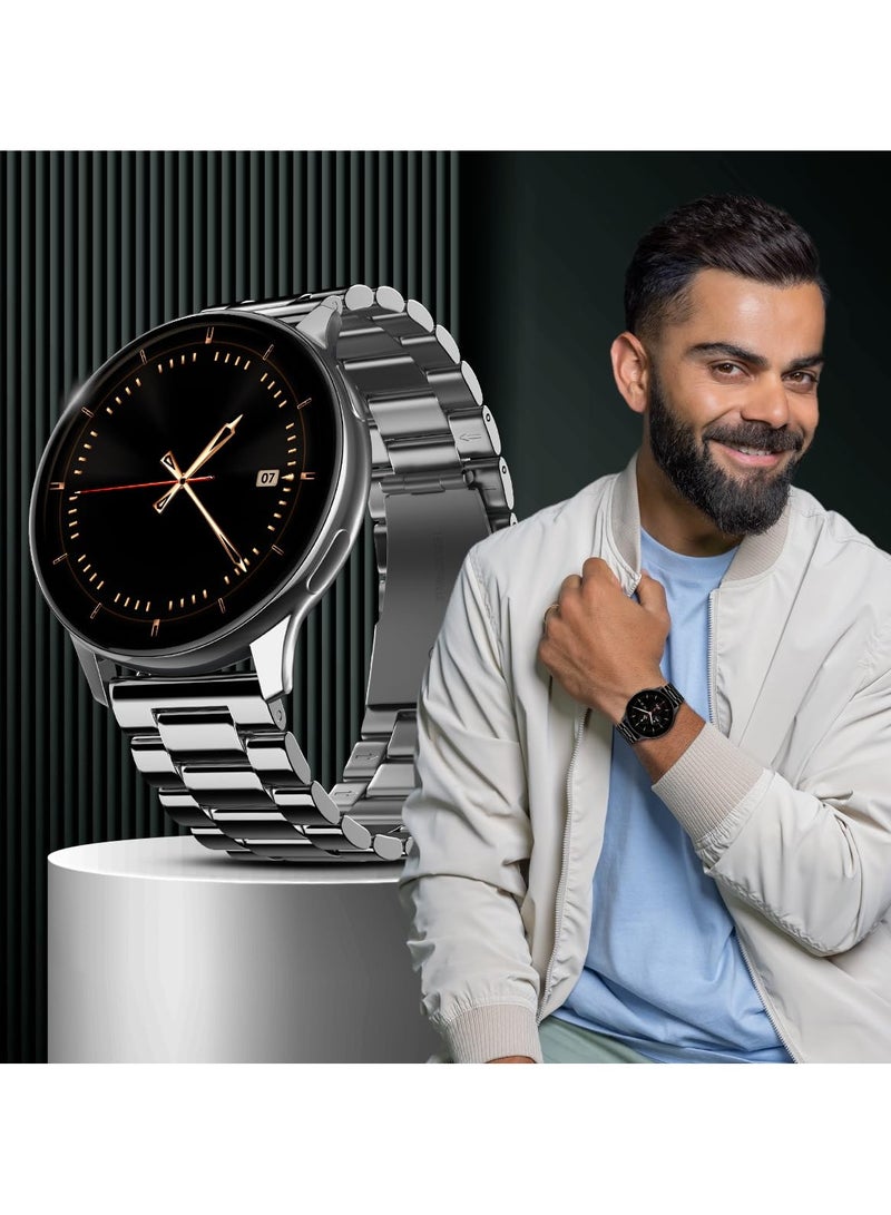 Noise Vortex Plus 1.46” AMOLED Display, AoD BT Calling, Sleek Metal Finish, 7 Days Battery Life, All New OS and with 100+ Watch Faces & Health Suite (Elite Silver)