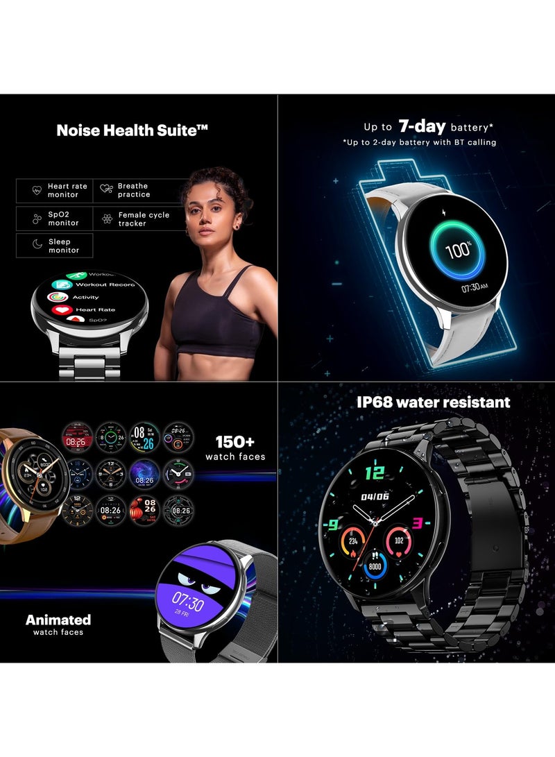 Noise Vortex Plus 1.46” AMOLED Display, AoD BT Calling, Sleek Metal Finish, 7 Days Battery Life, All New OS and with 100+ Watch Faces & Health Suite (Elite Silver)