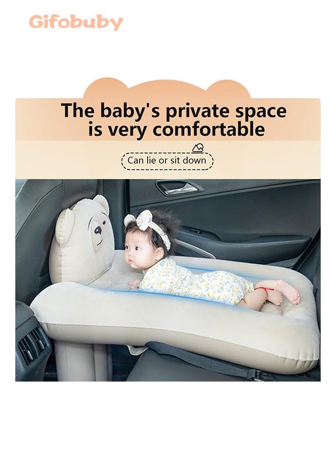 Baby Inflatable Airplane Bed, Portable Travel Toddler Bed, Kids Sleeping Bed for Travel,Car Inflatable Mattress for Baby, Toddler Car Travel Bed with Handpump, Travel Bag