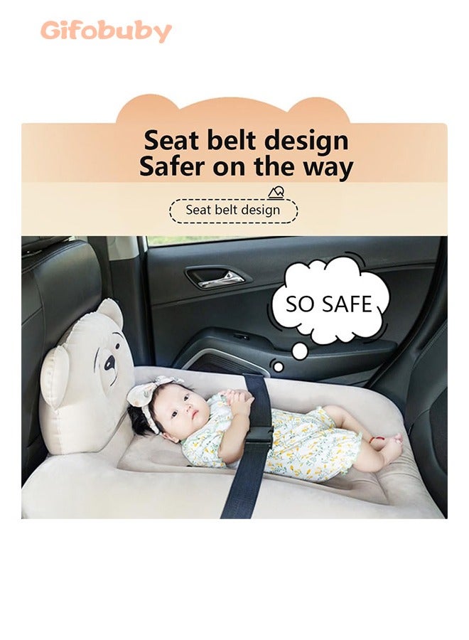 Baby Inflatable Airplane Bed, Portable Travel Toddler Bed, Kids Sleeping Bed for Travel,Car Inflatable Mattress for Baby, Toddler Car Travel Bed with Handpump, Travel Bag