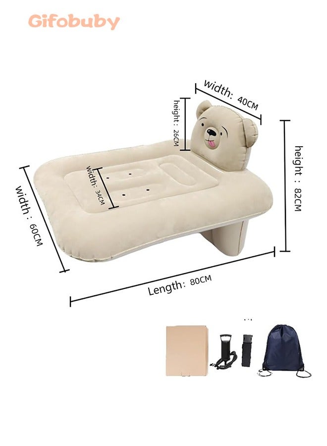 Baby Inflatable Airplane Bed, Portable Travel Toddler Bed, Kids Sleeping Bed for Travel,Car Inflatable Mattress for Baby, Toddler Car Travel Bed with Handpump, Travel Bag