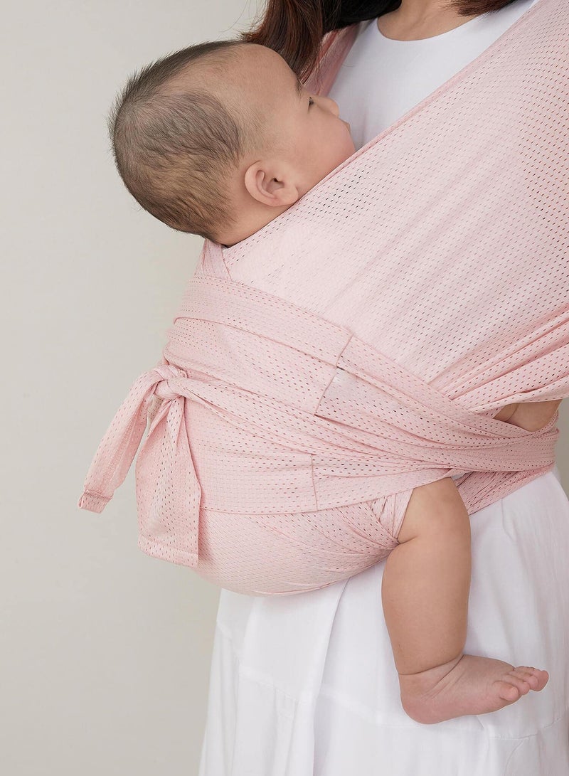 Newborn Baby Wrap Carrier - Breathable and Moisture-Wicking Infant Sling for Newborns to 44 lbs Toddlers (Pink, Size L) - Hassle-Free Comfort for You and Your Baby.