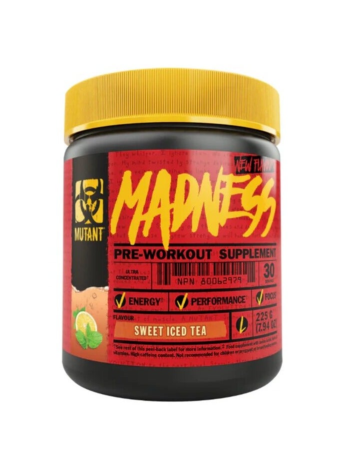 Mutant, Madness, Pre Workout, Sweet Iced Tea, 225g, 30 Servings