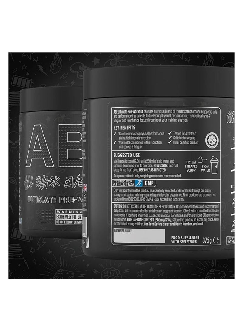 Applied Nutrition, ABE Pre Workout, Icy Blue Raz, 375g, 30 Servings