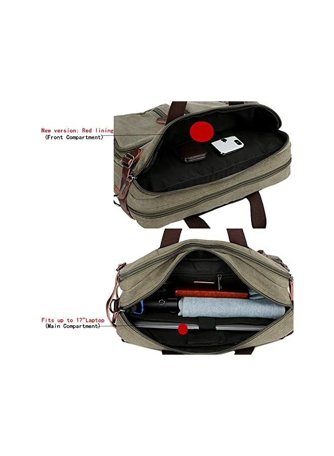 Convertible Briefcase Backpack 17 Inch Laptop Bag Case Business Briefcase