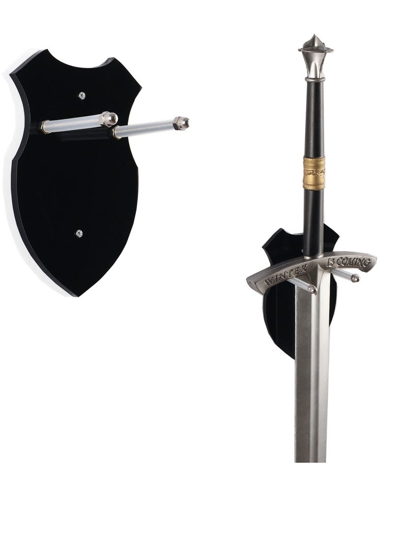 Wall-Mounted Sword Rack - Vertical Display for Single Sword, Dagger, Axe, or Knife - Black (1 Pack) - Ideal for Animation Collectibles and General Sword Storage.