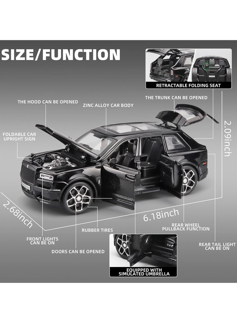 1:32 Rolls-Royce Cullinan Die Cast Metal Model Cars,Pull Back Toy Cars with Light and Sound,Cars Toys Gifts for Age 3+