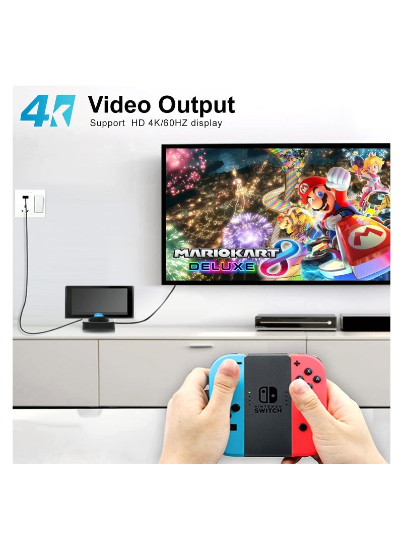 5-in-1 Portable Docking Station for Nintendo Switch - HDMI Adapter with 4K/60FPS Support, USB 3.0 Port, Ideal for Travel and Charging, Compact Design by RUBU.