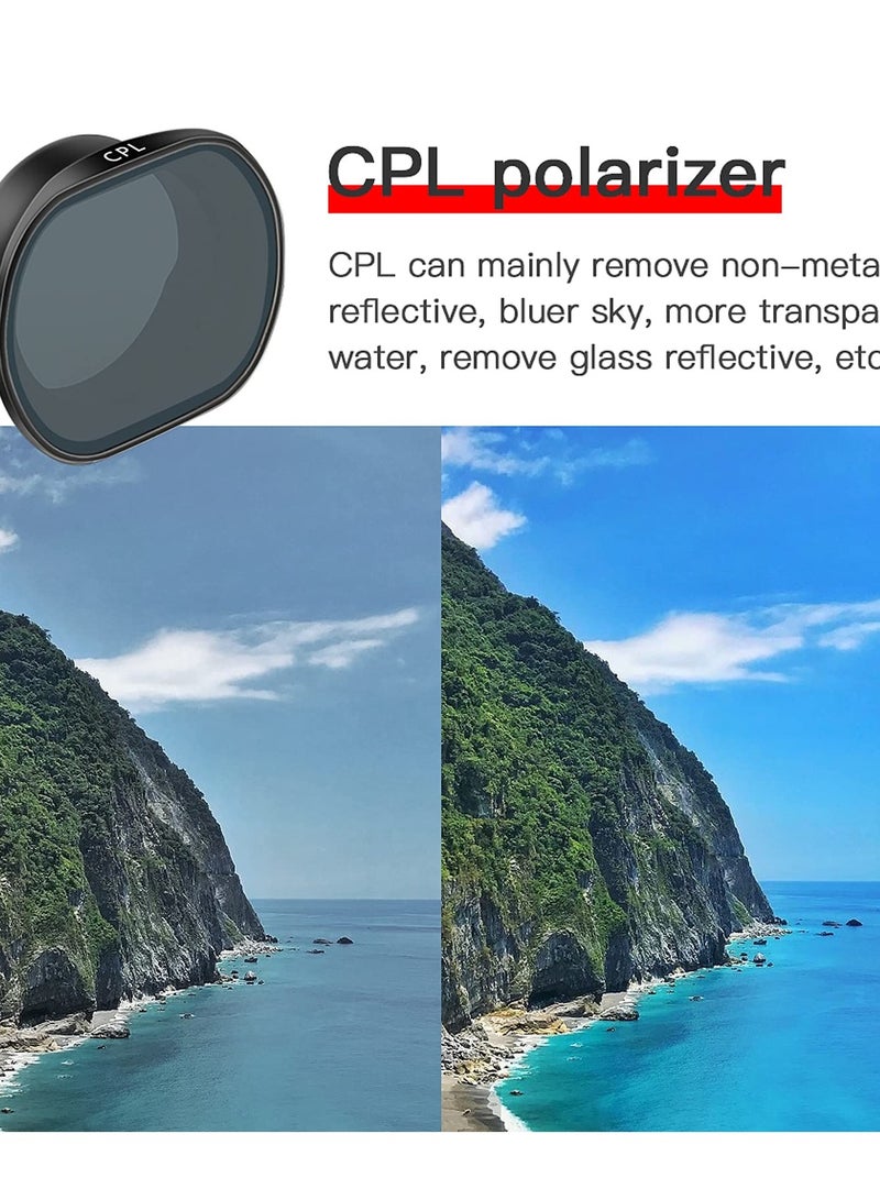 ND Filter Set for DJI FPV Drone - Gimbal Camera Lens Filters (ND8, ND16, ND32, CPL) - Waterproof Aerial Photography Accessories for Enhanced Imaging Quality.