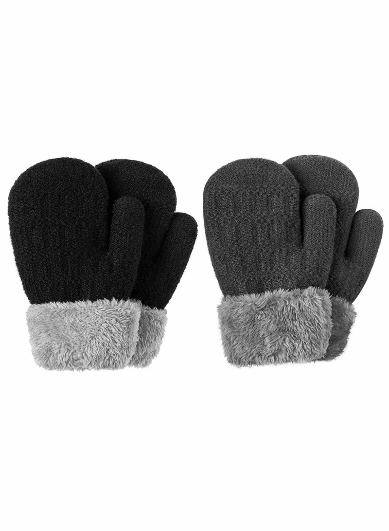 Cute and Warm Fleece-Lined Winter Mittens for Baby, Kids, Toddlers, and Newborns - Thick Thermal Gloves for Boys and Girls, Unisex Design for Ultimate Comfort and Warmth.