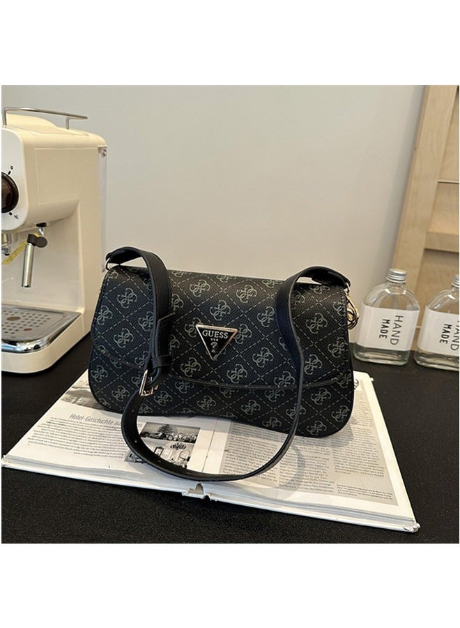 New Fashionable Printed Trendy Bag with Summer Style and Personalized Women's Underarm Bag black