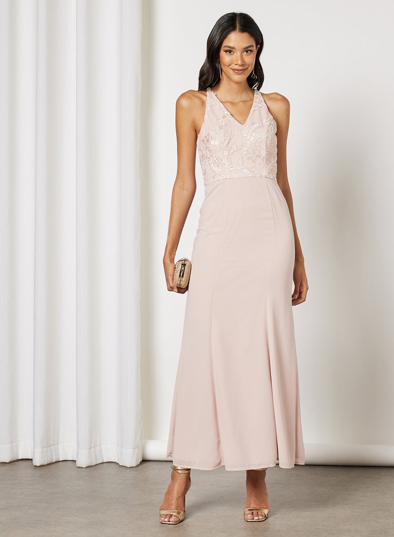 Avia Lace Overlay Dress Blush