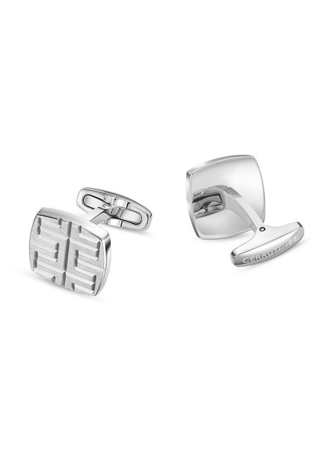 Cerruti 1881 Metallperle.2 Silver Men's Cufflink – Elegant and Classic Design