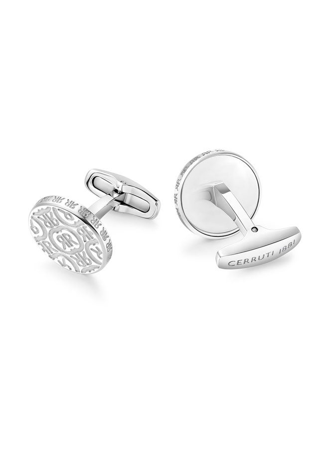 Cerruti 1881 Plaque Logo.2 Silver Men's Cufflink – Elegant and Premium Accessory