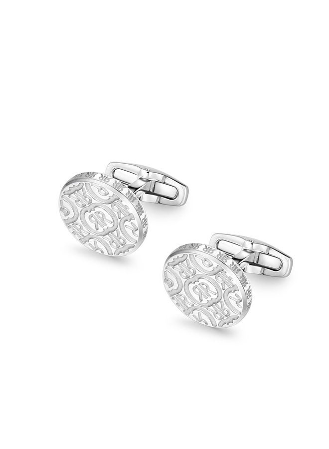 Cerruti 1881 Plaque Logo.2 Silver Men's Cufflink – Elegant and Premium Accessory