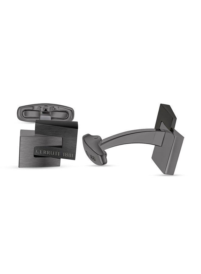 Cerruti 1881 Interlock Black Men's Cufflink – Modern and Sleek Accessory