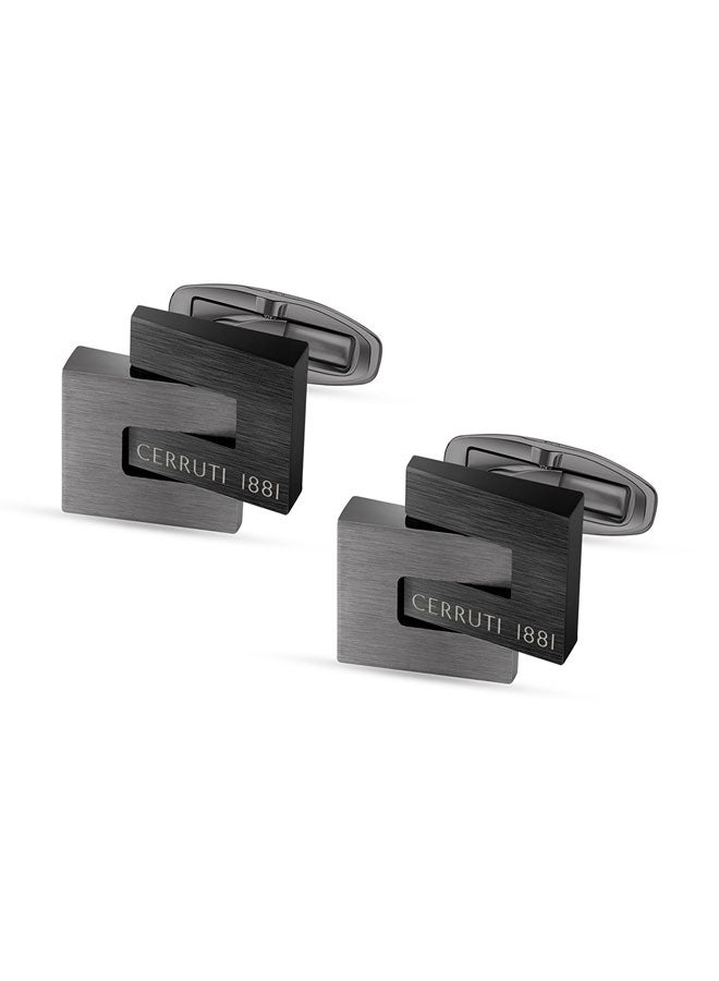 Cerruti 1881 Interlock Black Men's Cufflink – Modern and Sleek Accessory