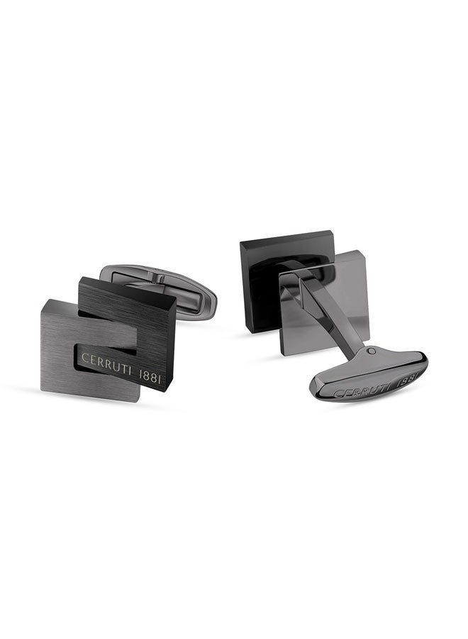 Cerruti 1881 Interlock Black Men's Cufflink – Modern and Sleek Accessory