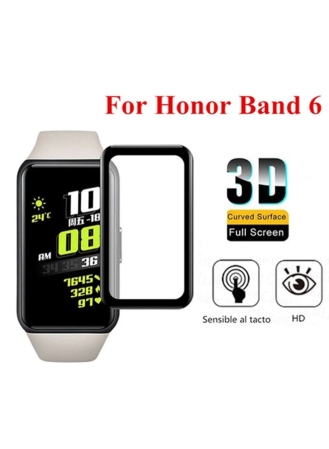 4-Pieces  3D Screen Protector For Huawei Band 6 Black/Clear