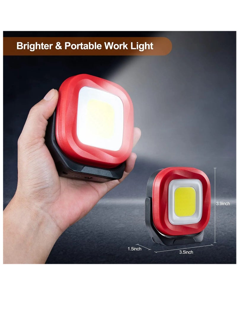 LED Work Light, 42 LEDs 1000 LM Rechargeable Work Lights Portable Magnetic Flashlight Inspection Light for Outdoor Camping Hiking Emergency,Car Repairing and Waterproof Job Site Lighting-2400mAh ,1PCS