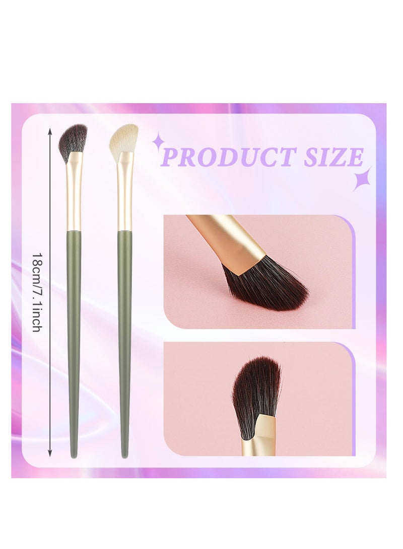 2Pcs Nose Contour Angled Contour Brush, Half Fan-Shape Nose Shadow Brush, Soft Facial Fan Brush, Concealer Brush, Under Eye Blush Brush, Highlighter Brush for Blending Liquid Cream Powder Cosmetics