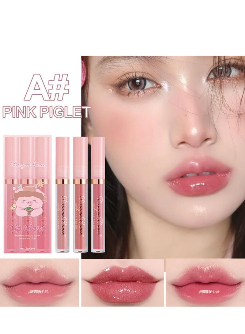 6 PCS Plumping Liquid Lipstick Set Hydrating and Moisturizing Lip Oil  No-Sticky Not Fade Gloss Pink Red Makeup Gift Kit for Girls and Women