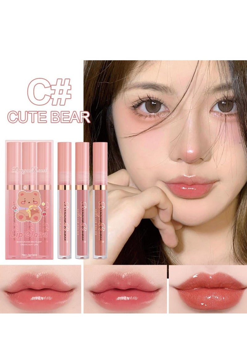 6 PCS Plumping Liquid Lipstick Set Hydrating and Moisturizing Lip Oil  No-Sticky Not Fade Gloss Pink Red Makeup Gift Kit for Girls and Women