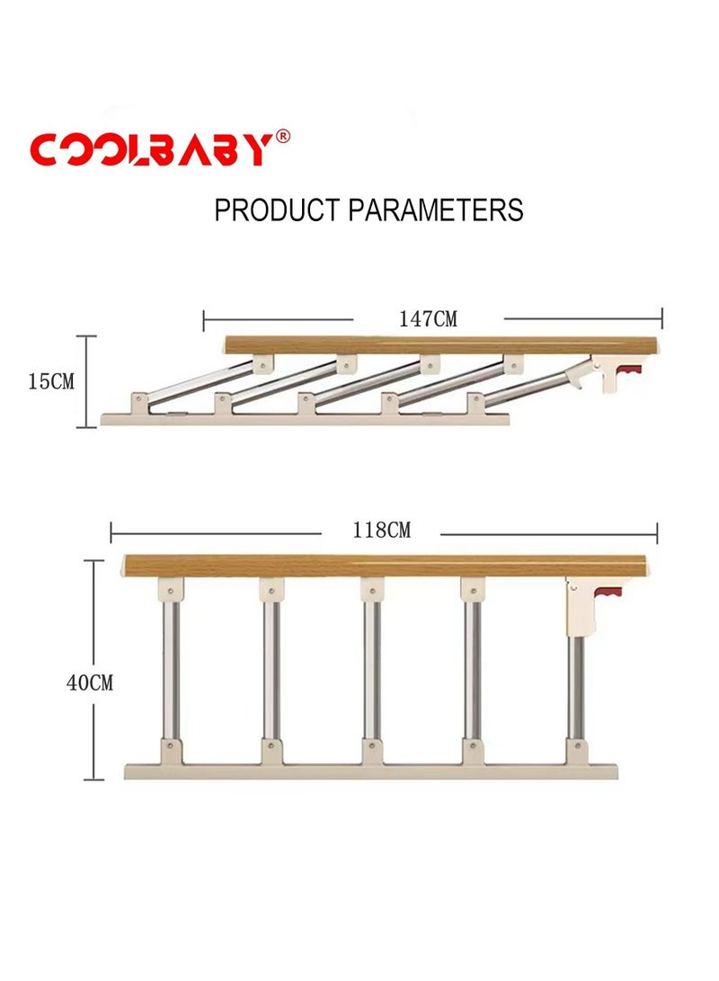 COOLBABY Bed Rails For The Elderly Safety Foldable Bedside Armrests Auxiliary Handles Foldable Bed Crutches Guardrails For The Elderly Adjustable Railings Anti-fall Sleep Bumpers