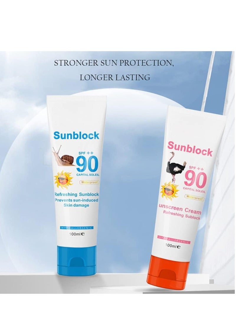 Sunscreen Cream SPF90PA++ Protection Face Disaar Sunblock 90++ Protective Pigmentation, Undamage Ultra Daily Use, Travel for All Skin Type 100g