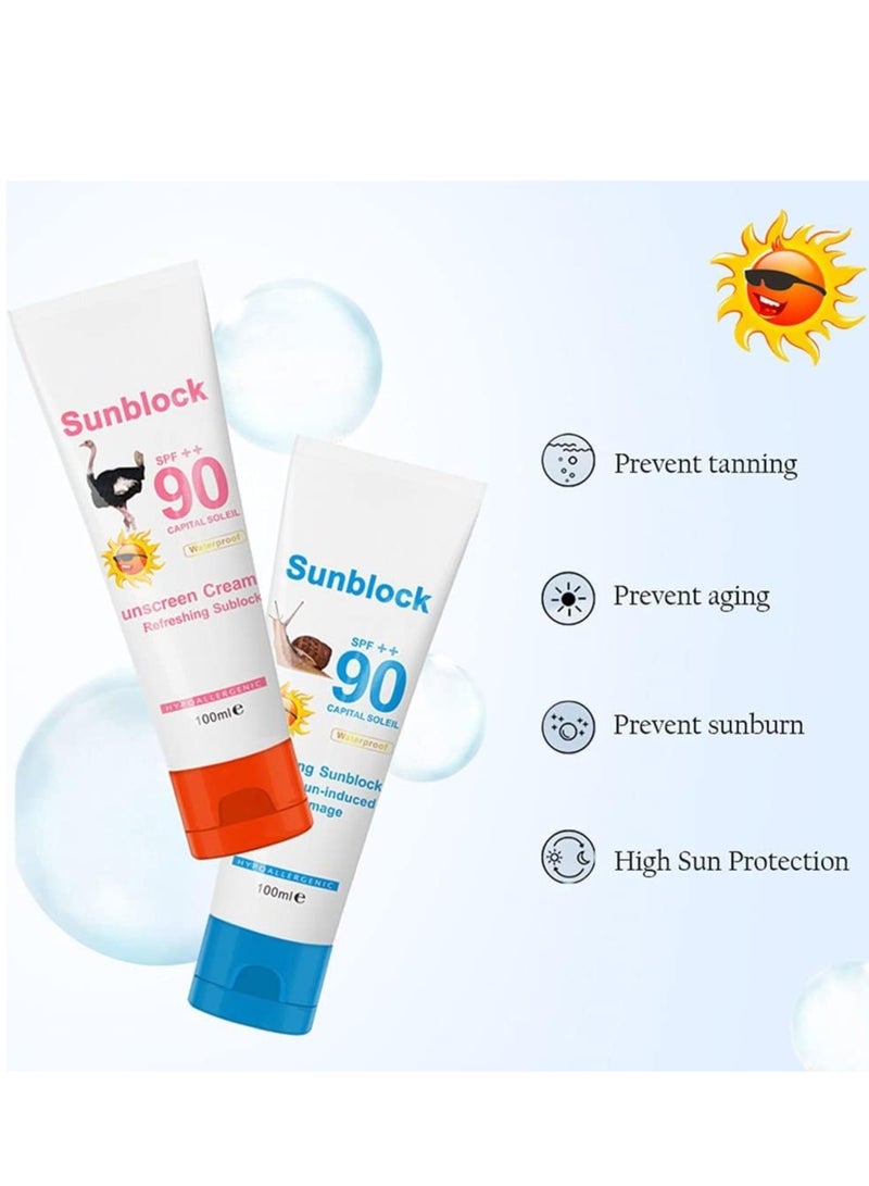 Sunscreen Cream SPF90PA++ Protection Face Disaar Sunblock 90++ Protective Pigmentation, Undamage Ultra Daily Use, Travel for All Skin Type 100g