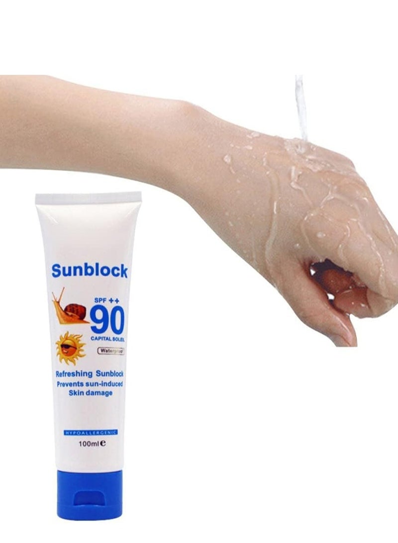 Sunscreen Cream SPF90PA++ Protection Face Disaar Sunblock 90++ Protective Pigmentation, Undamage Ultra Daily Use, Travel for All Skin Type 100g
