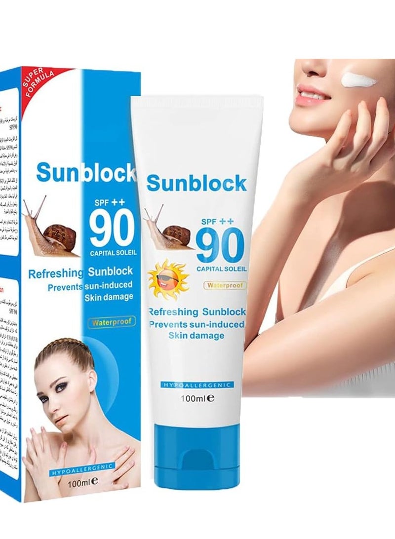 Sunscreen Cream SPF90PA++ Protection Face Disaar Sunblock 90++ Protective Pigmentation, Undamage Ultra Daily Use, Travel for All Skin Type 100g