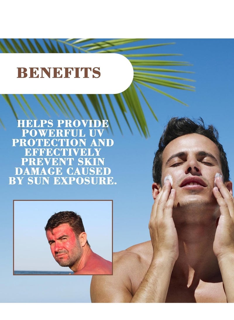 Men's Sun Cream SPF 50 Face Moisturiser For Moisturizing, Gentle And Refreshing, Sunscreen Isolation Ultraviolet Protection, For Body, Non-Sticky