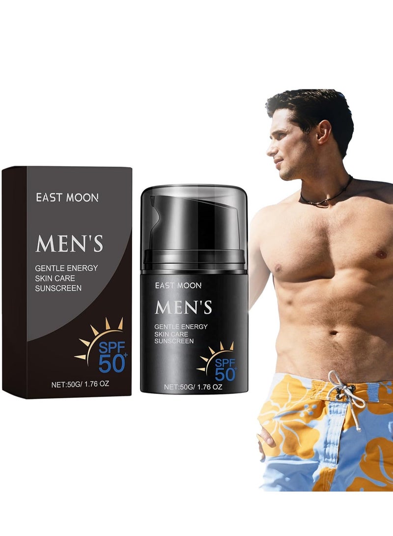 Men's Sun Cream SPF 50 Face Moisturiser For Moisturizing, Gentle And Refreshing, Sunscreen Isolation Ultraviolet Protection, For Body, Non-Sticky
