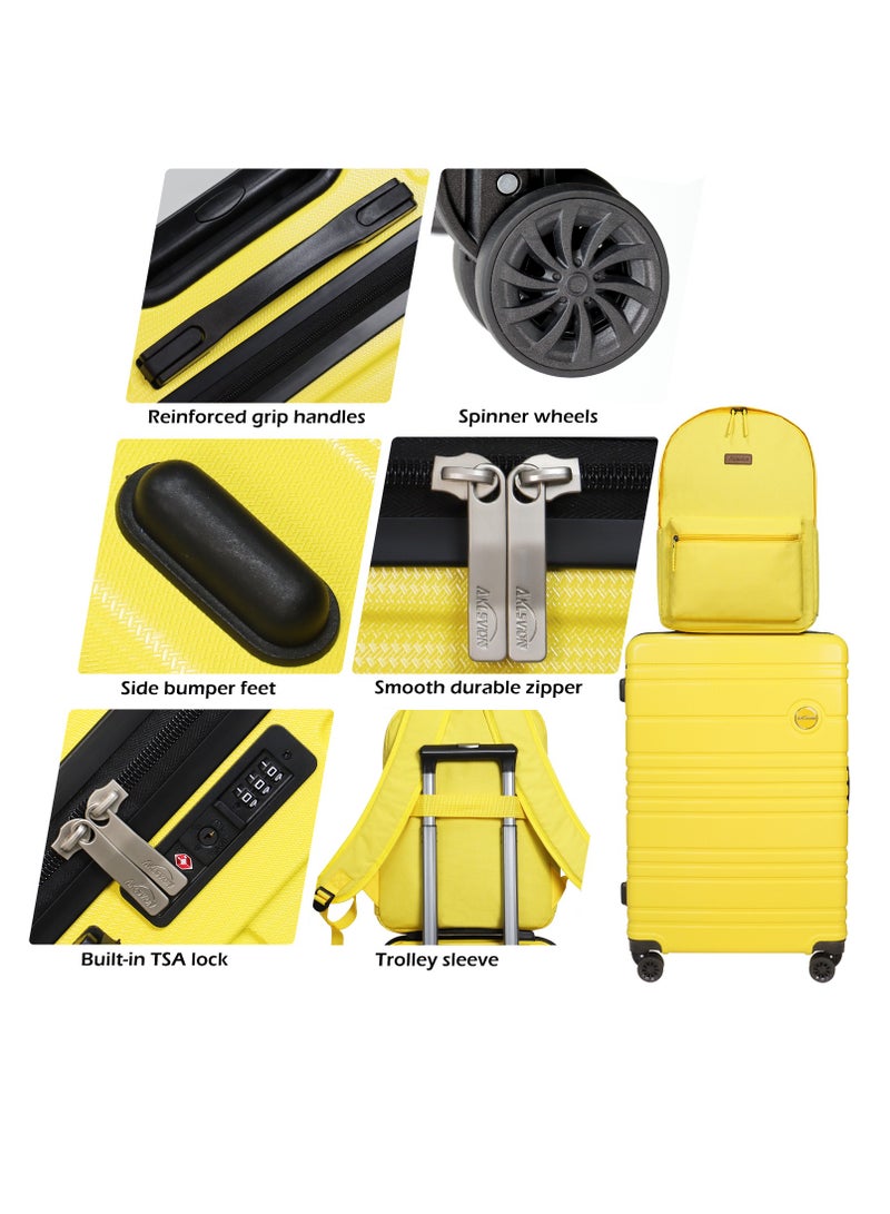Luggage Set 3-Piece 28-Inch Spinner Suitcase, Backpack & Toiletry Bag - Durable Travel Set with Built-In TSA Lock, 360-Degree Spinner Wheels, and Smooth Zippers