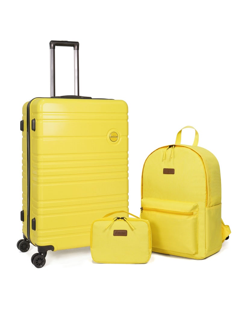 Luggage Set 3-Piece 28-Inch Spinner Suitcase, Backpack & Toiletry Bag - Durable Travel Set with Built-In TSA Lock, 360-Degree Spinner Wheels, and Smooth Zippers
