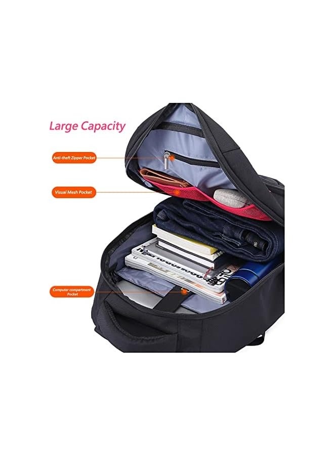 Travel Laptop Backpack Heavy Duty Computer Backpack Pockets Water-Repellent Business College Daypack Stylish School Anti-theft Bag for Men Women