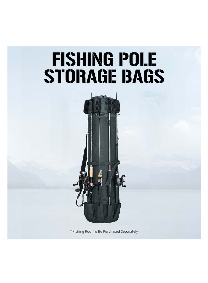 Waterproof Durable Fishing Rod Bag Holds 5 Poles Large Capacity Organizer Suitable Gift for Fishing Enthusiasts